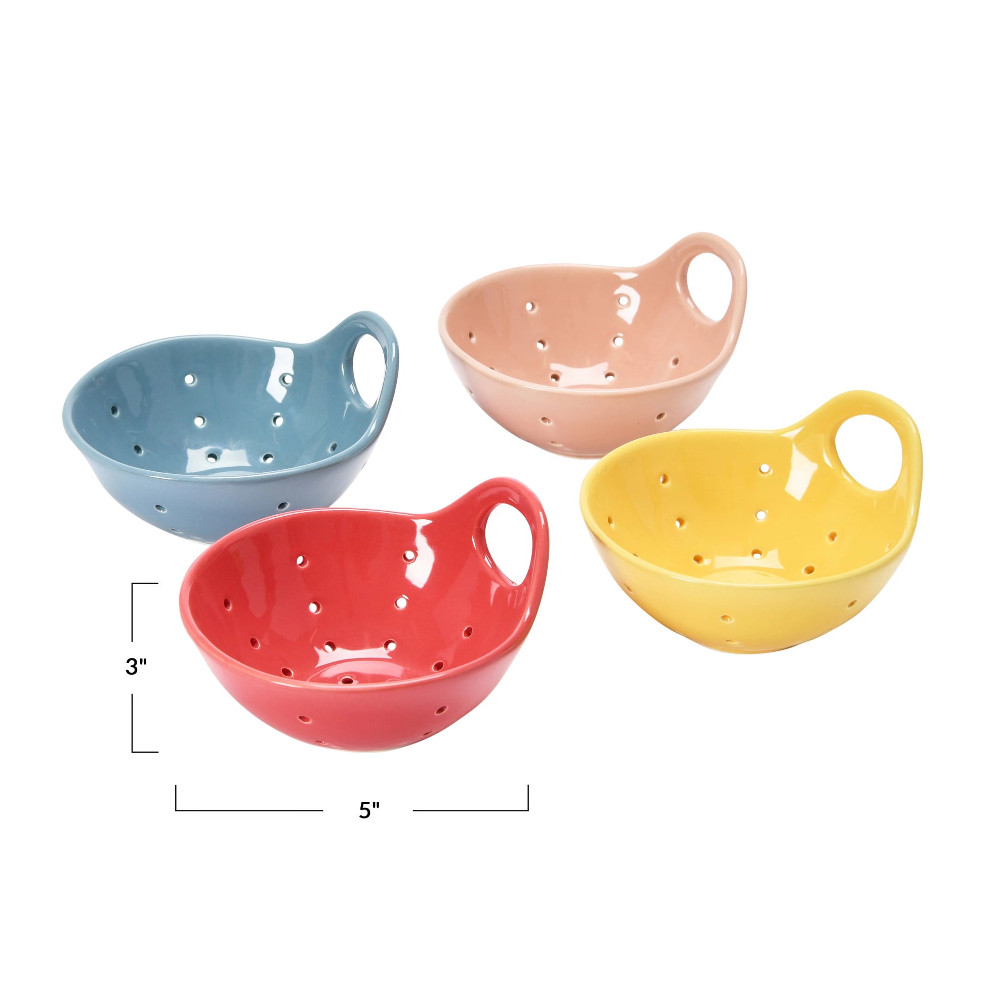 Stoneware Berry Bowl with Handle, 4 Colors Bowls Browns Kitchen