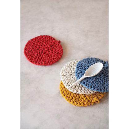 Cotton Crocheted Pot Holder, 4 Colors