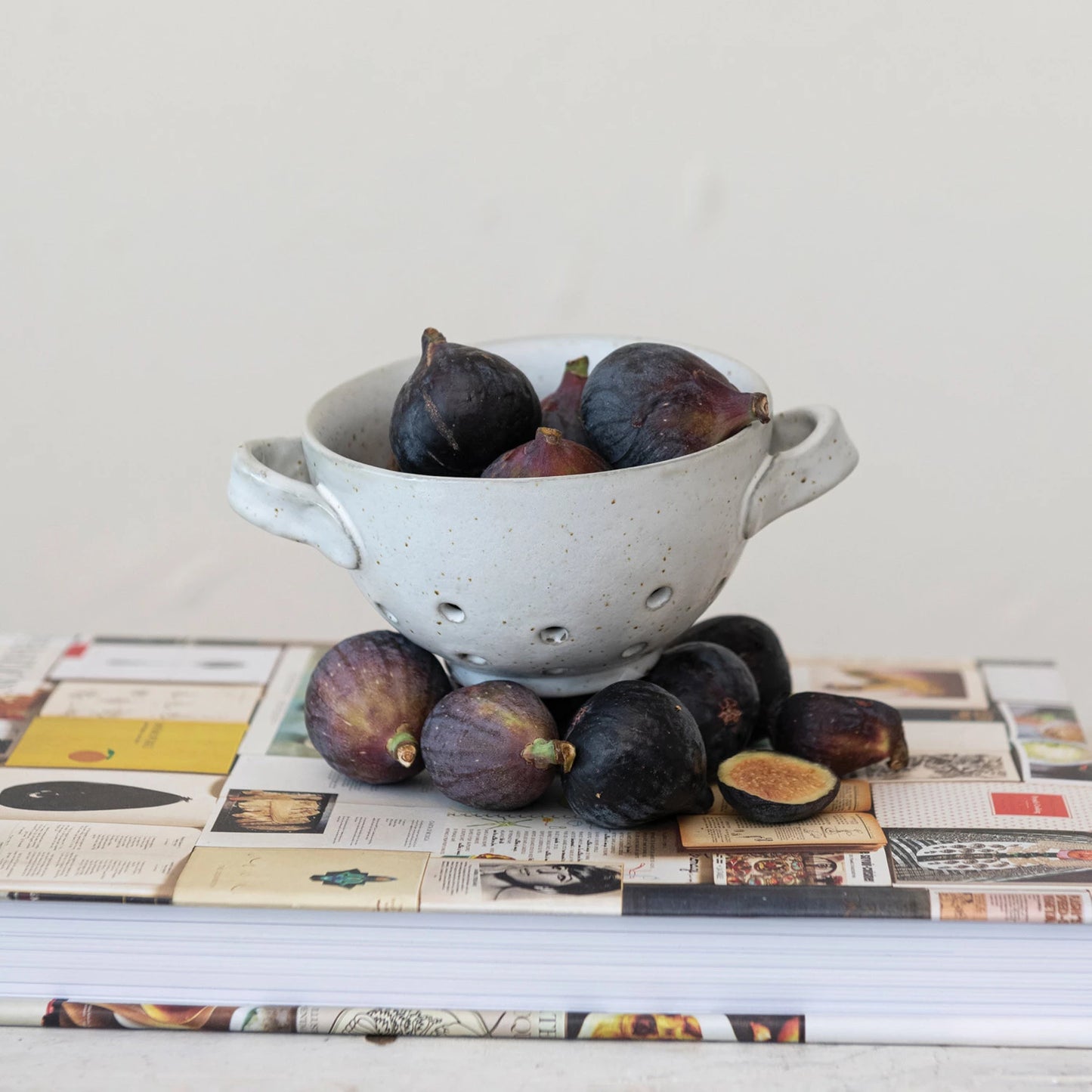 White Speckled Stoneware Berry Bowl