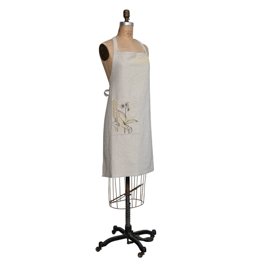 Floral Linen Printed Apron