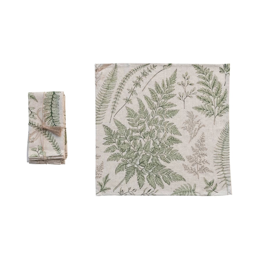 Botanist Cotton & Linen Printed Napkins, Set of 4