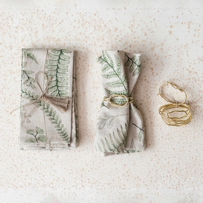 Botanist Cotton & Linen Printed Napkins, Set of 4