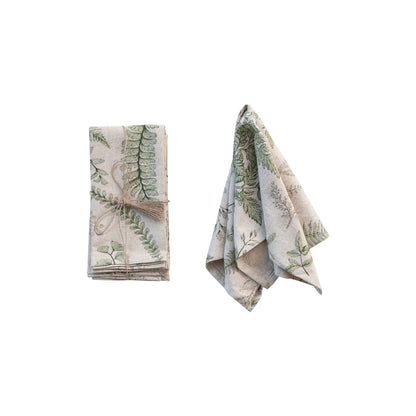 Botanist Cotton & Linen Printed Napkins, Set of 4
