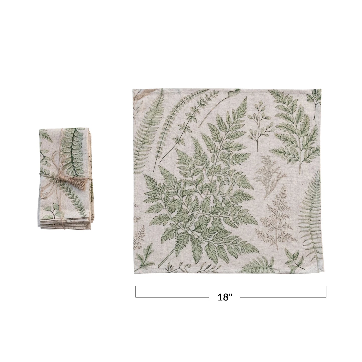 Botanist Cotton & Linen Printed Napkins, Set of 4