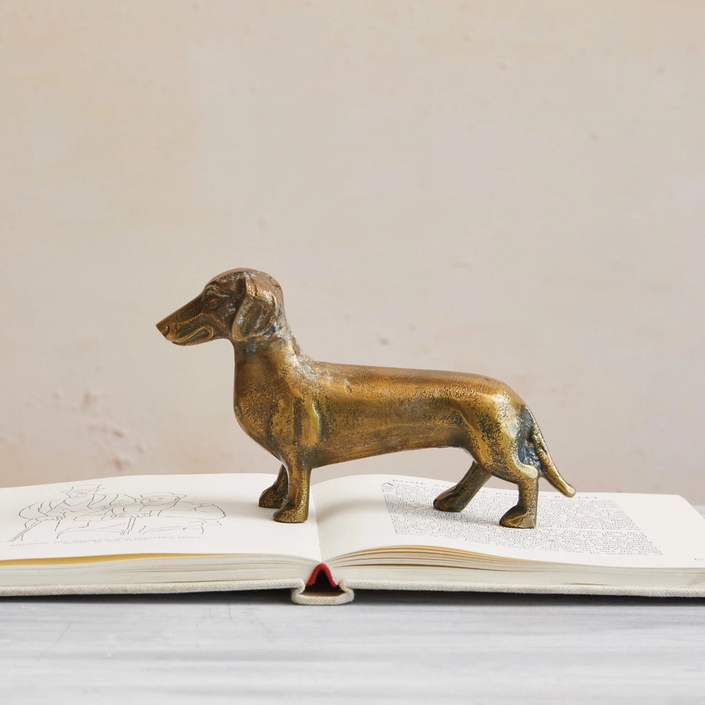 Bronze Finished Dachshund Figurine