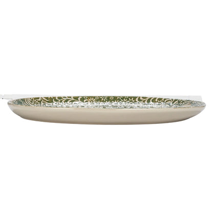 Green Botanics Wax Relief Stoneware Platter