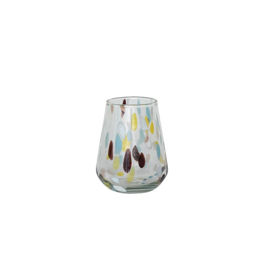 Hand-Blown Confetti Drinking Glass