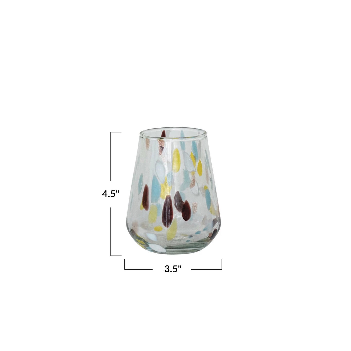 Hand-Blown Confetti Drinking Glass