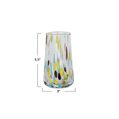 Hand-Blown Confetti Tall Drinking Glass