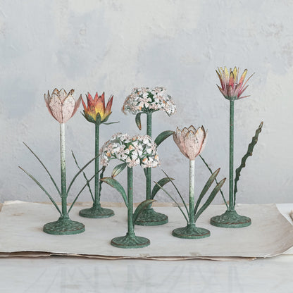 Flower Shaped Metal Candle Holder