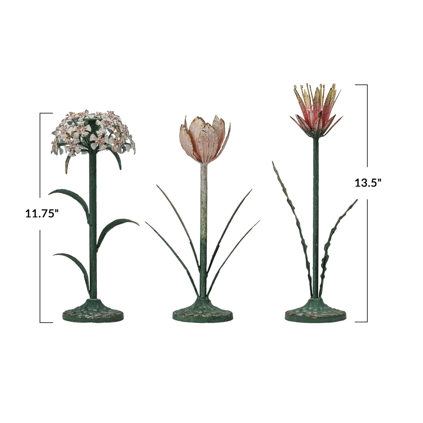Painted Metal Vintage Reproduction Toleware Taper Holder, 3 Styles