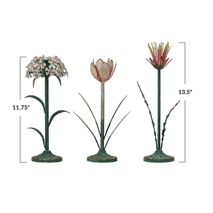 Painted Metal Vintage Reproduction Toleware Taper Holder, 3 Styles