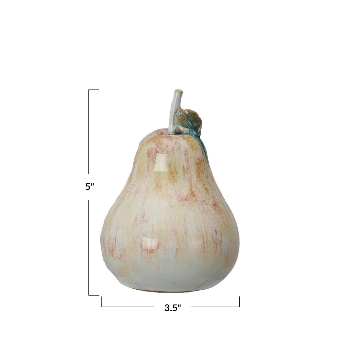 Reactive Color Ceramic Pear Statue