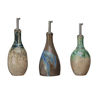 Reactive Glaze Stoneware Oil Cruet