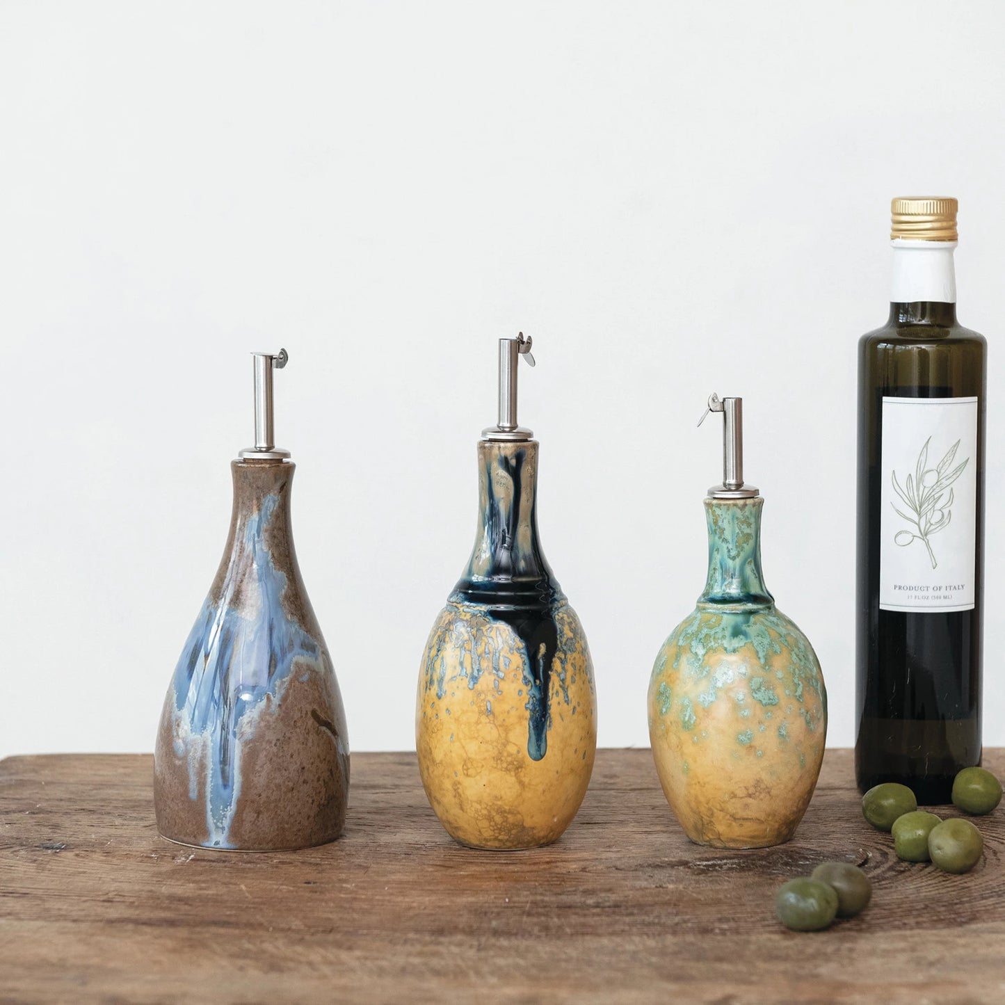 Reactive Glaze Stoneware Oil Cruet