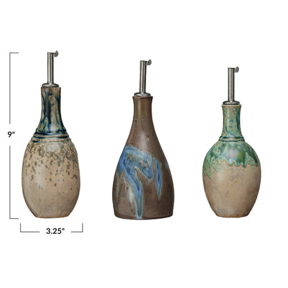 Reactive Glaze Stoneware Oil Cruet