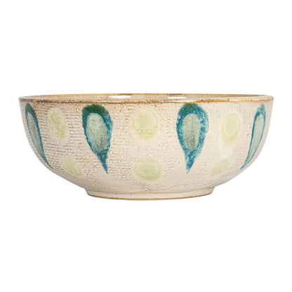 Shoreline Hand-Painted Stoneware Serving Bowl