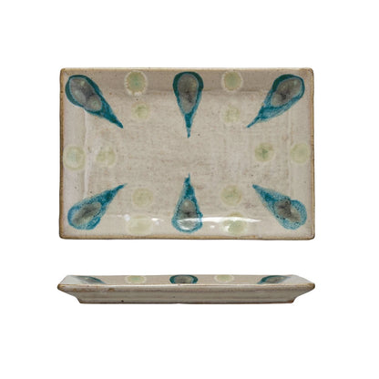 Shoreline Hand-Painted Stoneware Platter