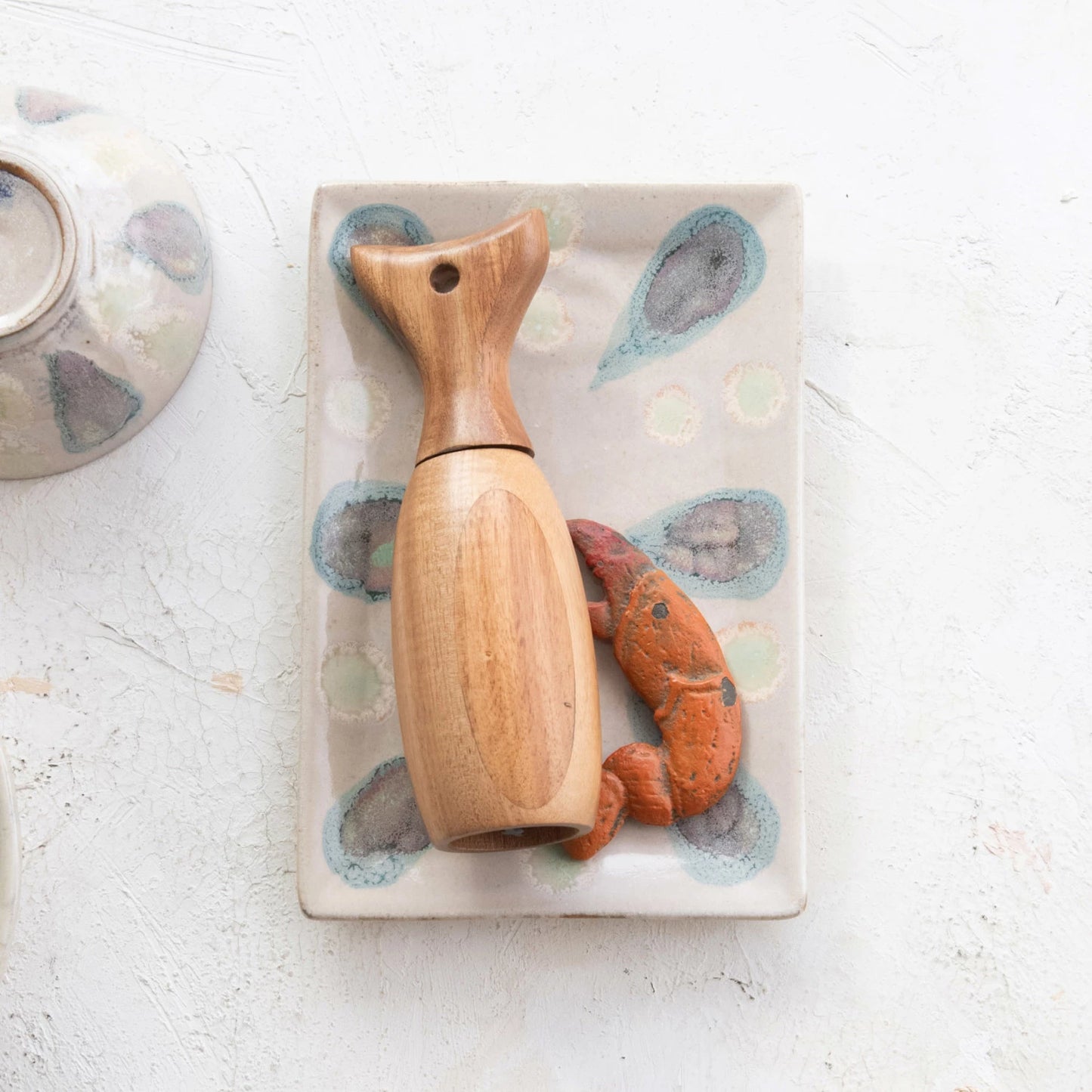 Shoreline Hand-Painted Stoneware Platter