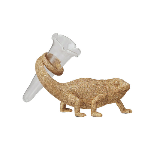 Gold Chameleon Bud Vase