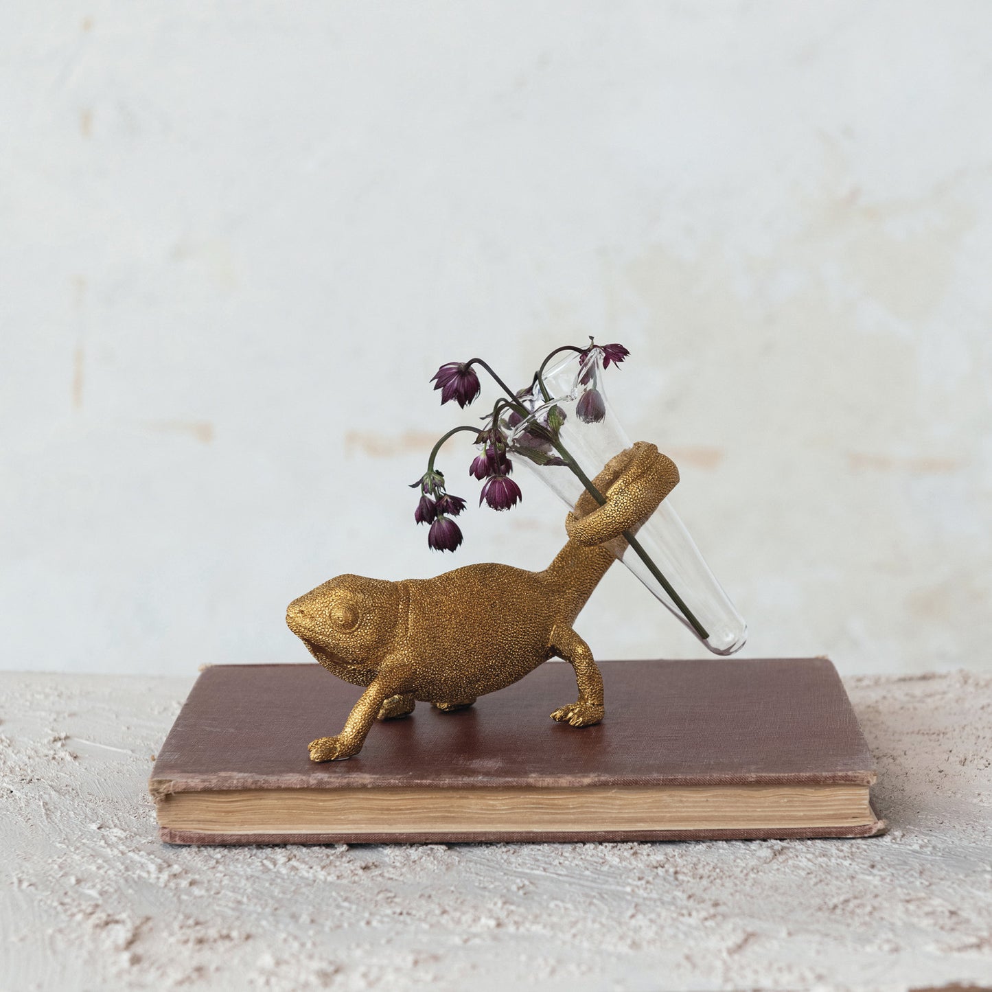 Gold Chameleon Bud Vase