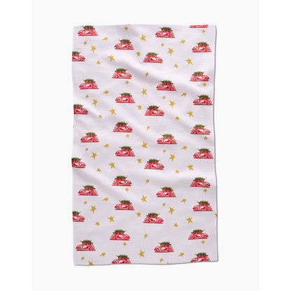 Christmas Bug Geometry Tea Towel