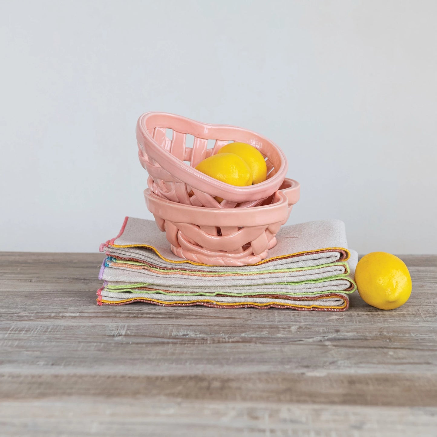 Heart Shaped Woven Stoneware Berry Bowl