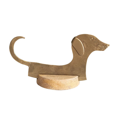 Dachshund Shaped Cheese Knife with Mango Wood Stand
