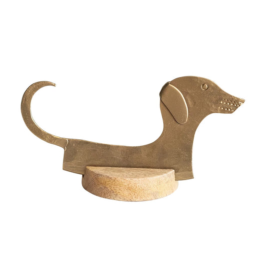 Dachshund Shaped Cheese Knife with Mango Wood Stand