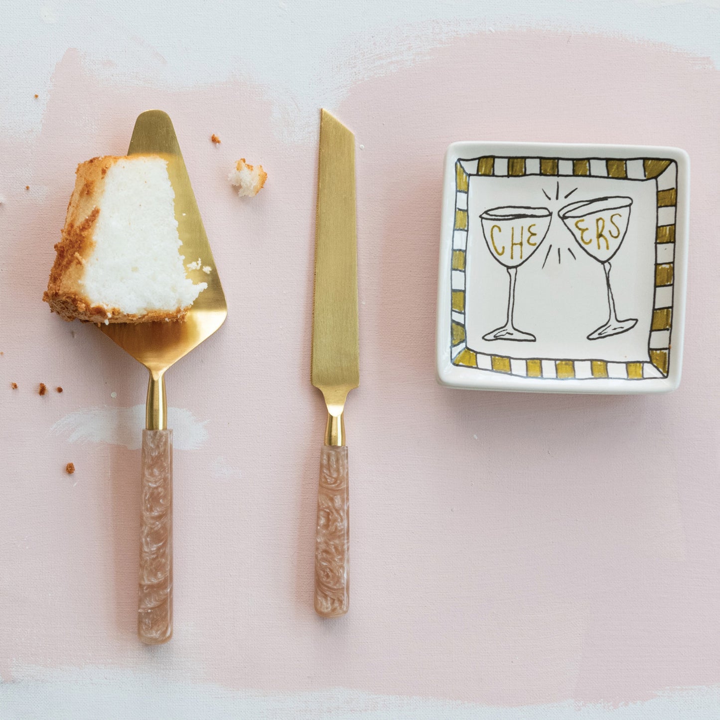 Marble Handle Cake Server Set