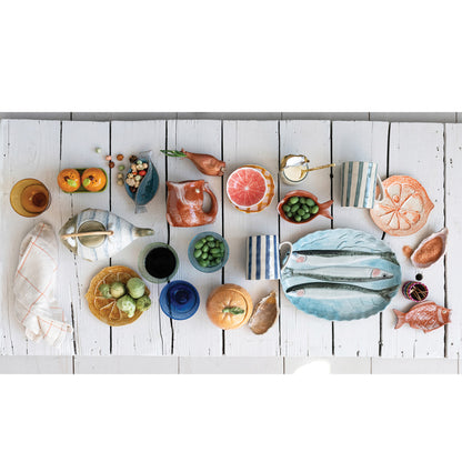 Fish Relief Stoneware Plate
