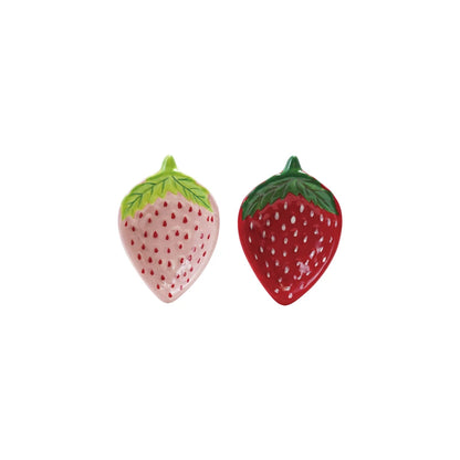 Hand-Painted Ceramic Strawberry Shaped Pinch Bowls