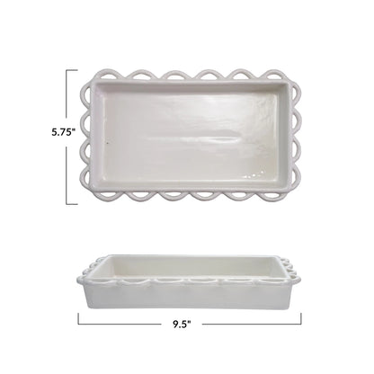 Decorative Scalloped Napkin Holder (Holds 7-1/2"L x 4"W Napkin)