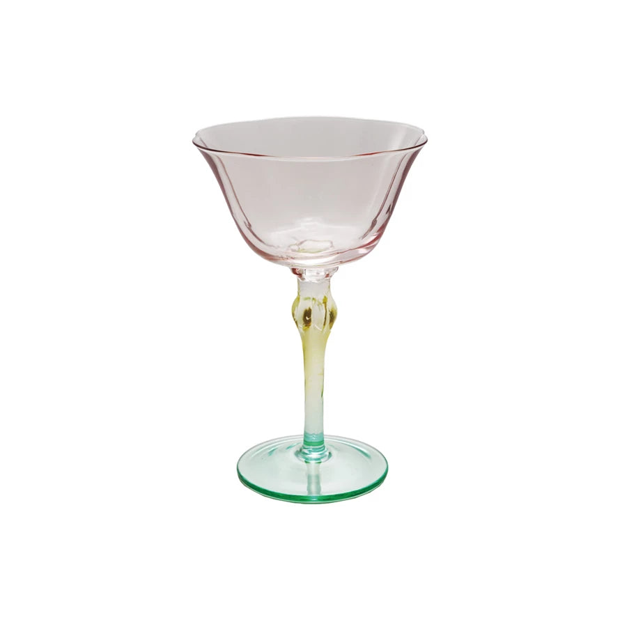 Hand-Blown Pastel Gradient Stemmed Wine Glass