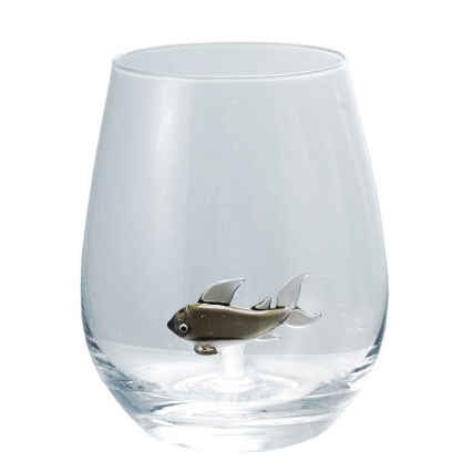 Whimsical Ocean Creatures Stemless Wine Glass