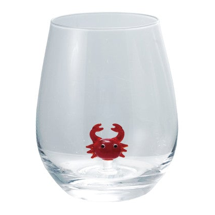 Whimsical Ocean Creatures Stemless Wine Glass
