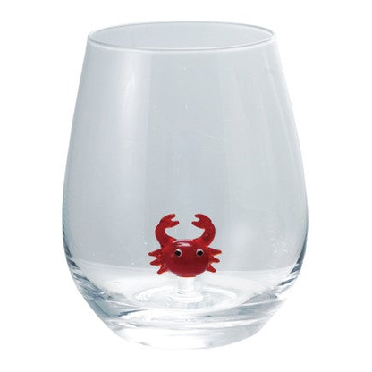 Whimsical Ocean Creatures Stemless Wine Glass
