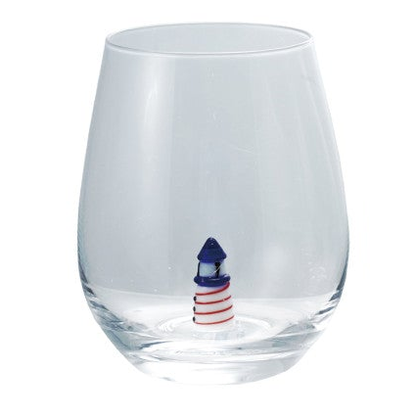Whimsical Ocean Creatures Stemless Wine Glass