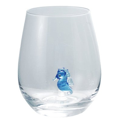 Whimsical Ocean Creatures Stemless Wine Glass