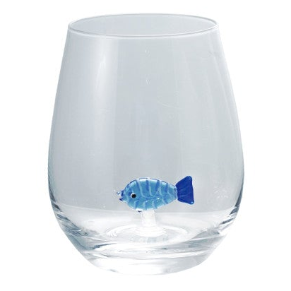 Whimsical Ocean Creatures Stemless Wine Glass