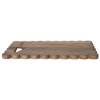 Scalloped Mango Wood Cheese Serving Board with Cheese Knife