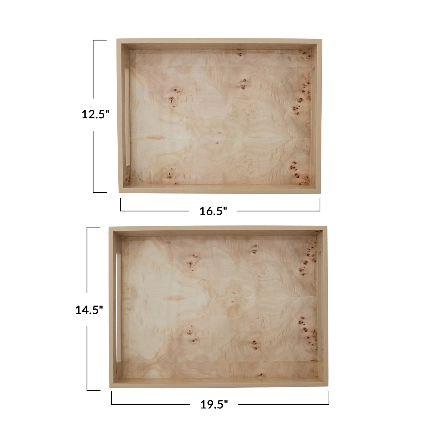 Decorative Burl Wood Trays