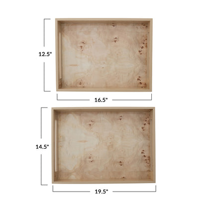 Decorative Burl Wood Trays