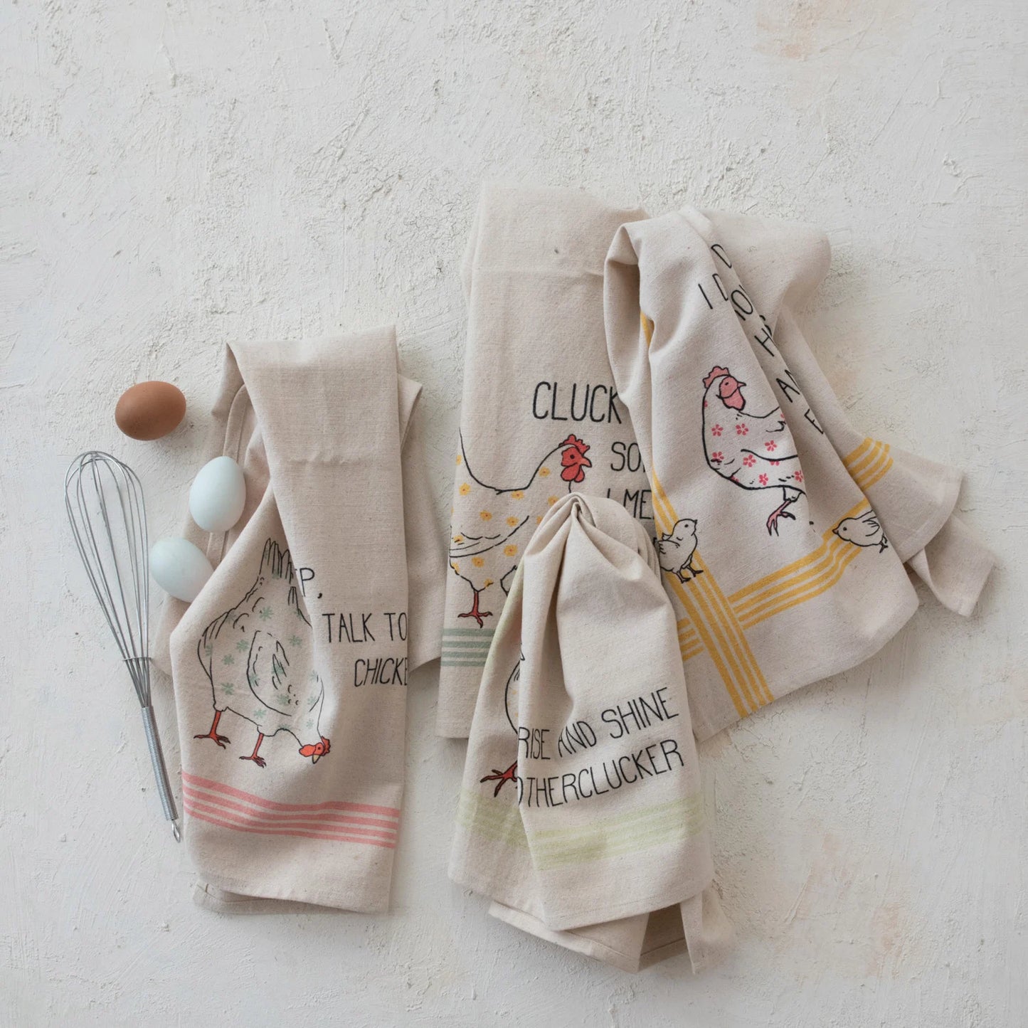 Funny Chicken Tea Towels, Cotton & Linen