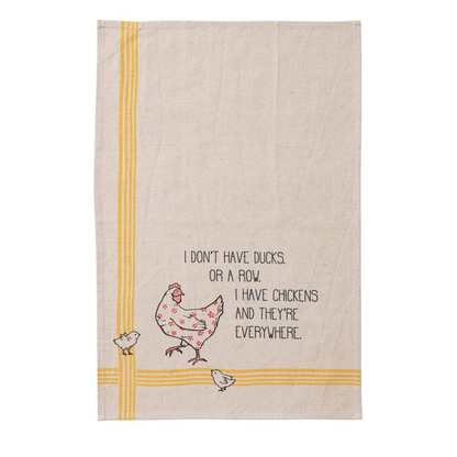 Funny Chicken Tea Towels, Cotton & Linen