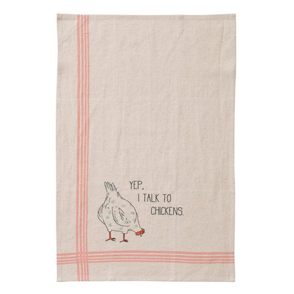 Funny Chicken Tea Towels, Cotton & Linen