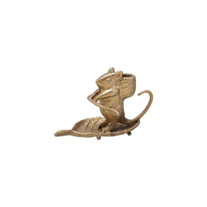 Mouse on Leaf Taper Holder
