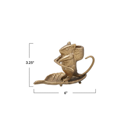 Mouse on Leaf Taper Holder