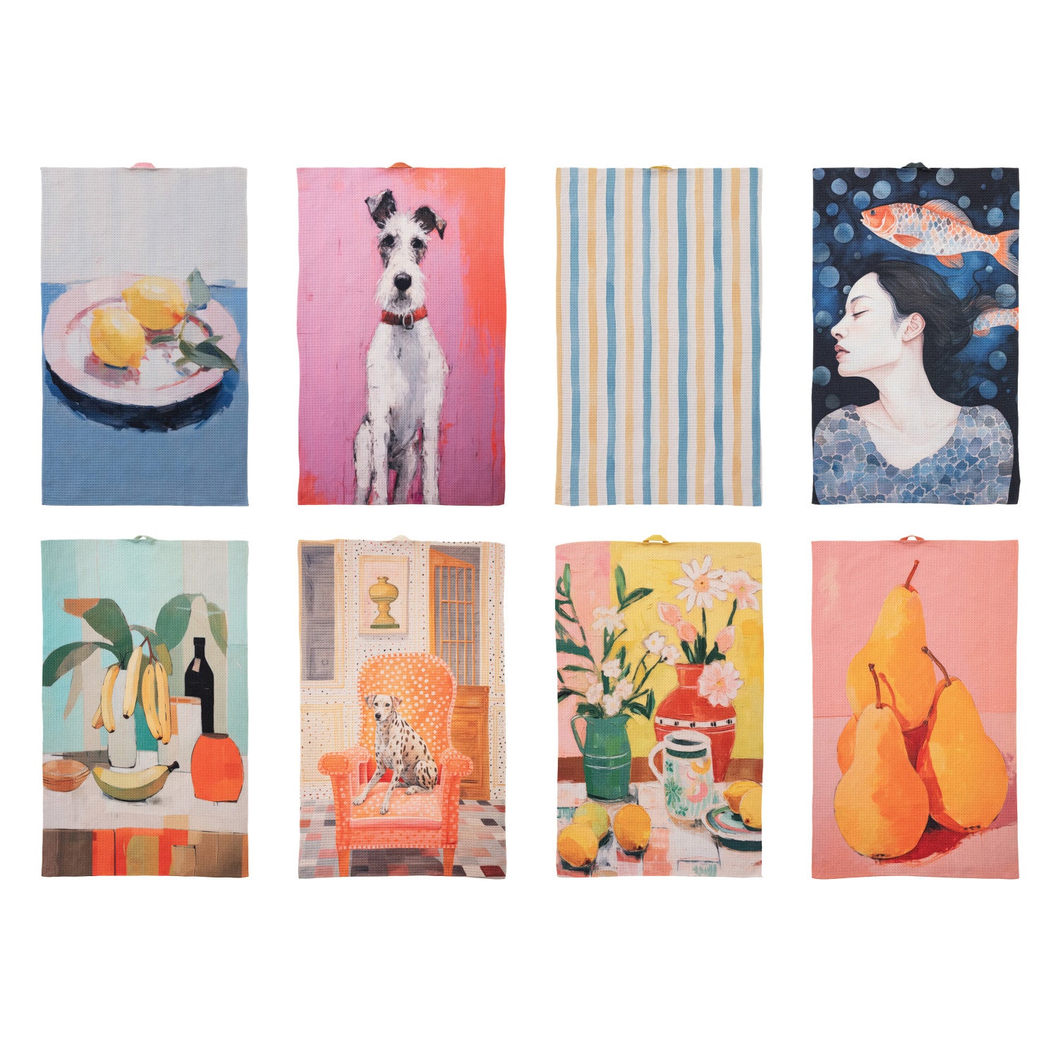 Printed Recycled Microfibre Two-Sided Tea Towel, 8 Styles