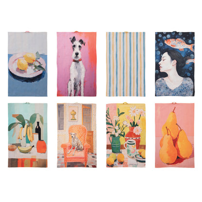 Printed Recycled Microfibre Two-Sided Tea Towel, 8 Styles